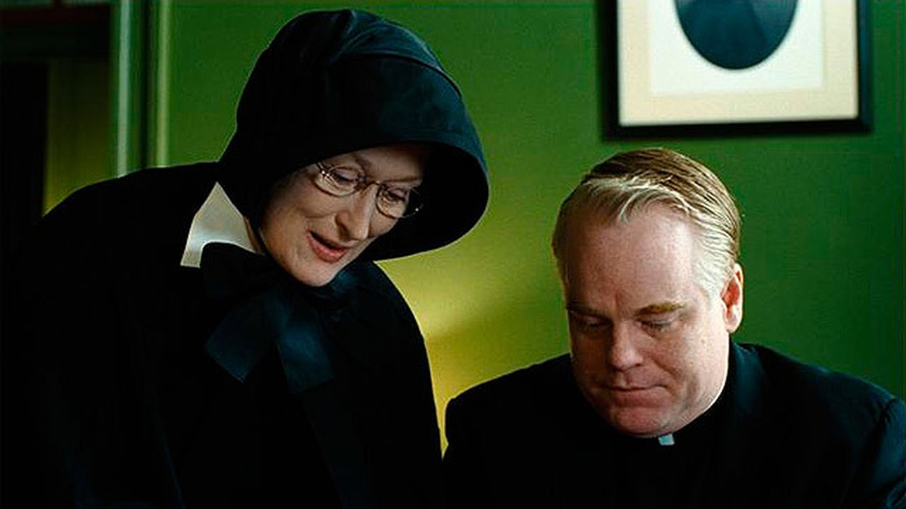 Meryl Streep y Philip Seymour Hoffman en una escena de la películ 'La duda'