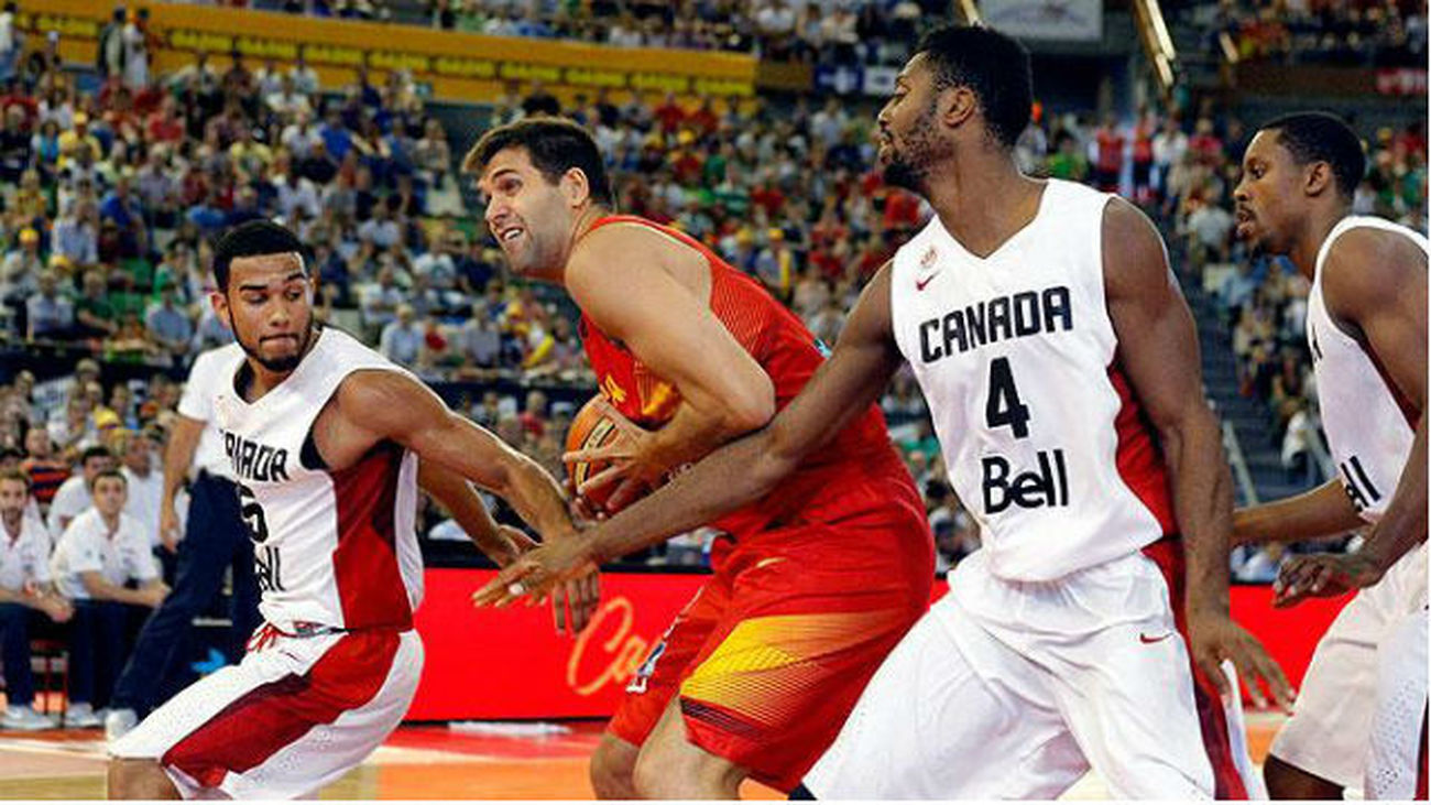82-70. España se impone a Canadá desde la pintura