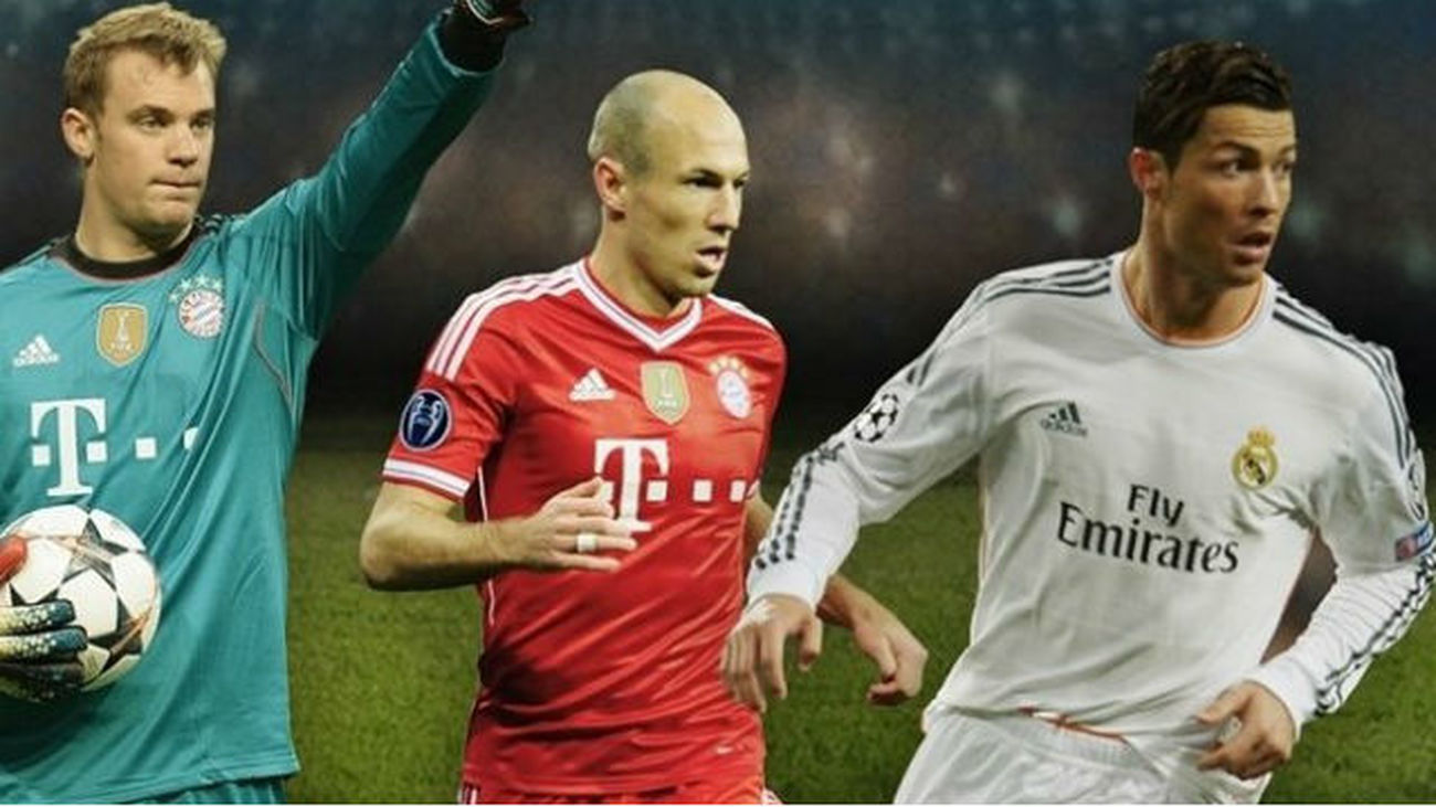 Neuer, Robben y Cristiano Ronaldo