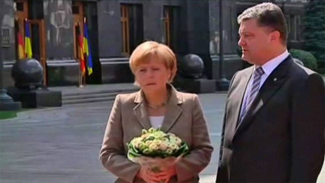 Merkel en Ucrania