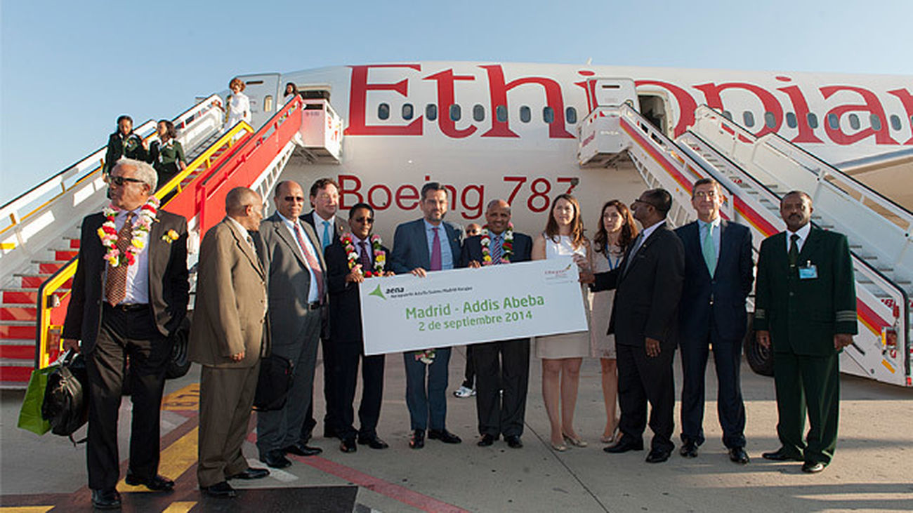 El Aeropuerto Adolfo Suárez Madrid-Barajas estrena ruta a Adís Abeba de la mano de Ethiopian Airlines