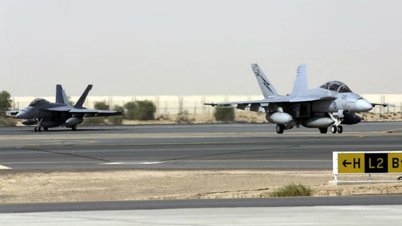 Cazas desplegados en la operación