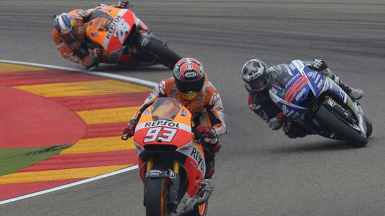 Marc Márquez, Jorge Lorenzo y Dani Pedrosa