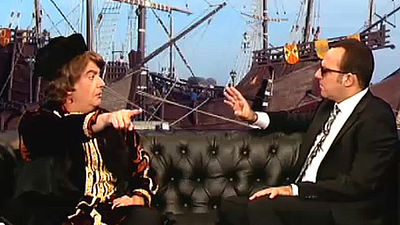 Con motivo de la Hispanidad, Cristóbal Colón se sienta en el Chester de Risto