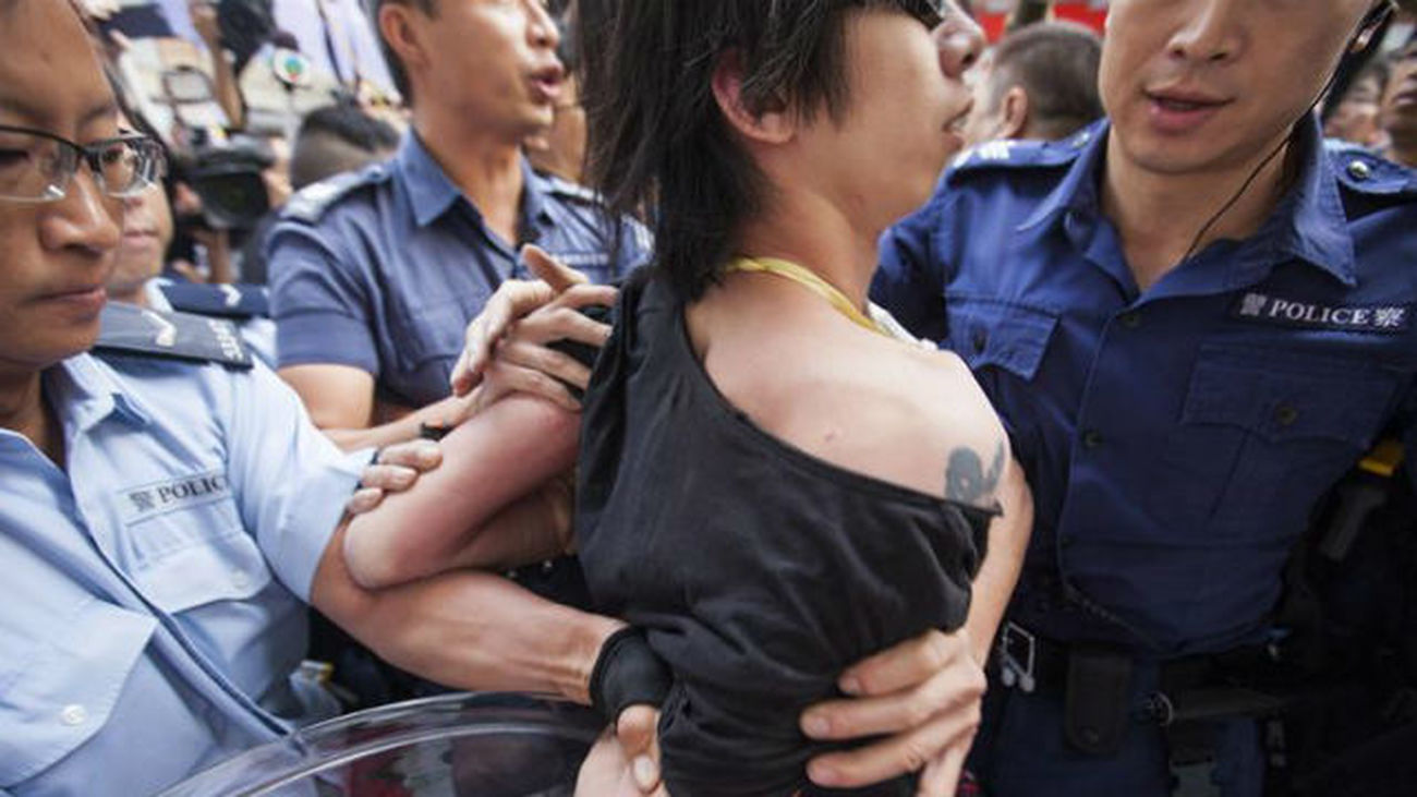 Actuación policial en Hongo Kong