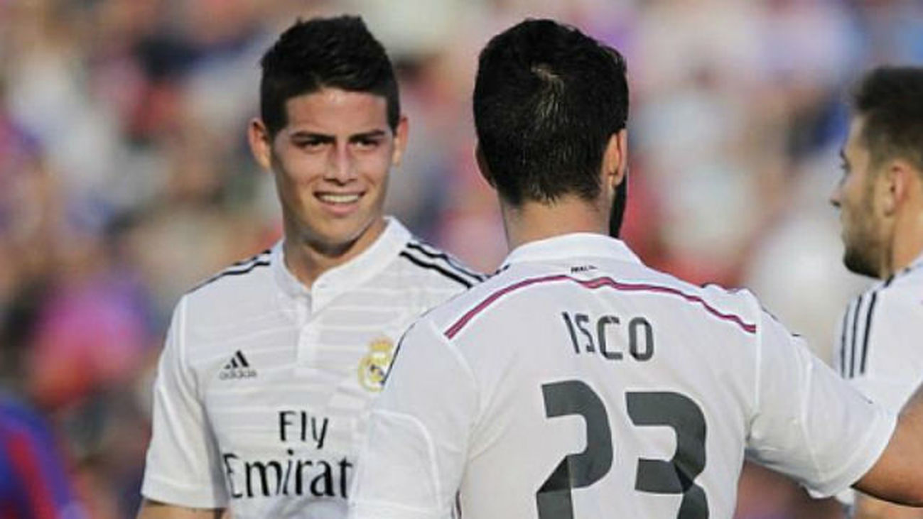 James e Isco, juegan y corren