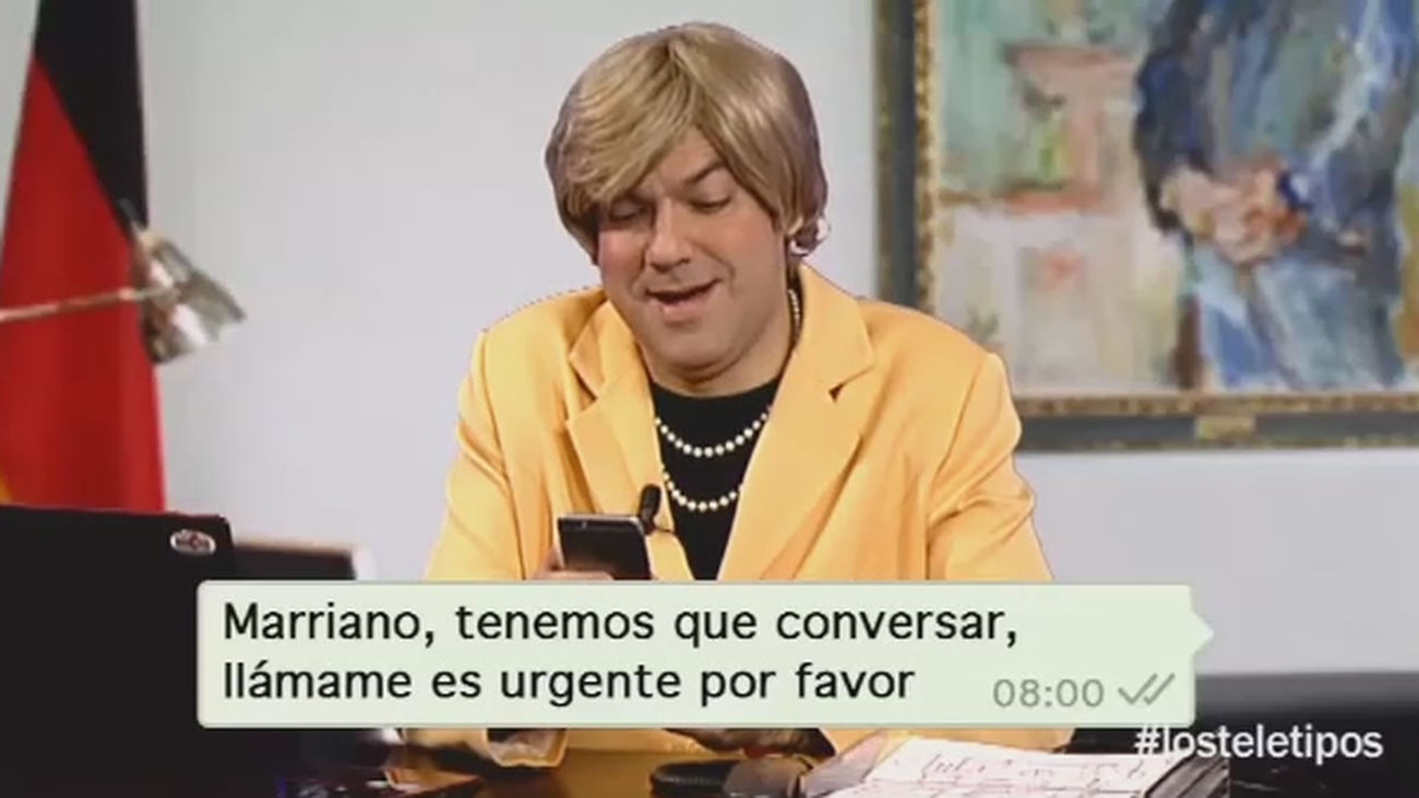 Merkel, abonada al doble check azul del Whatsapp: "Marriano, tenemos que hablar"