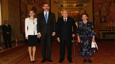 El presidente italiano recibe a los Reyes de España