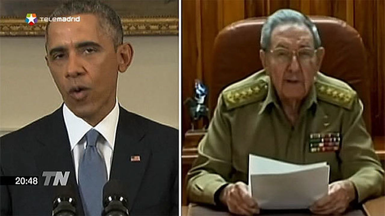 Barak Obama y Raúl Castro