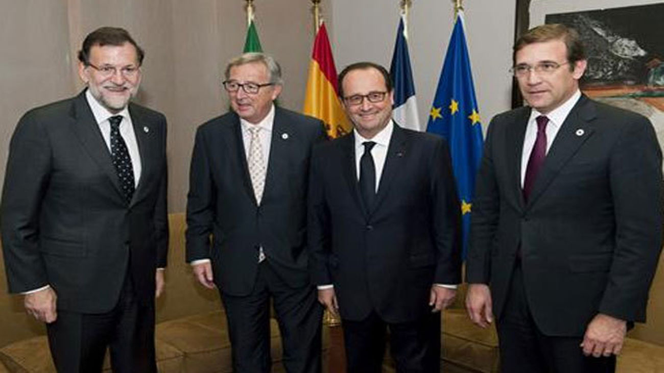 Mariano Rajoy, Jean-Claude Juncker, François Hollande, y Pedro Passos Coelho