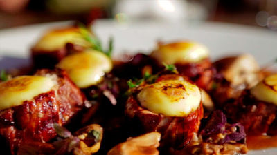 La receta: Solomillo ibérico con senderuelas, champiñones y alioli de miel