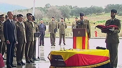 Emoción militar y honores para despedir al cabo Soria, fallecido en Líbano