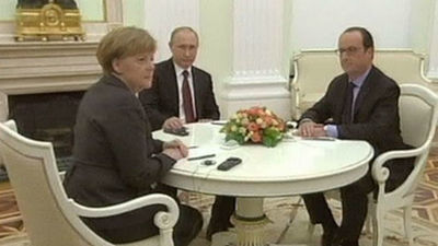 Terminan las negociaciones de Putin, Merkel y Hollande sobre Ucrania