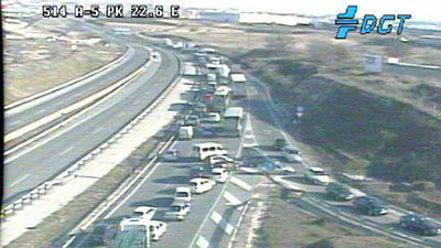 Un escape de gas mantuvo cortada dos horas la A-5 a la altura de Móstoles