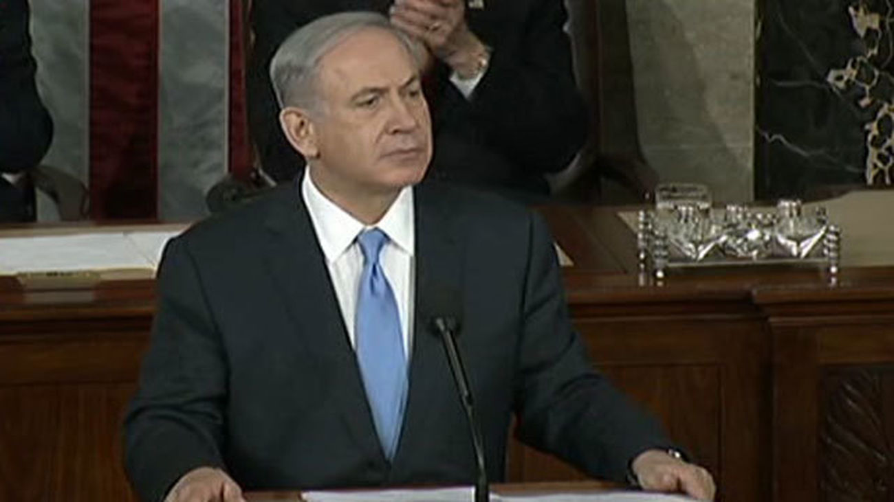 El primer ministro israelí, Benjamin Netanyahu ante el Congreso de Estados Unidos