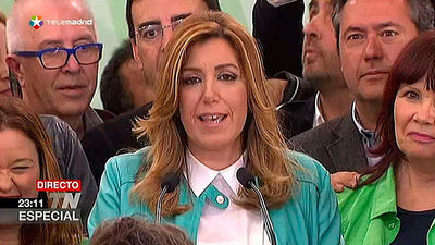 Susana Díaz subraya la victoria "histórica e indiscutible" del PSOE