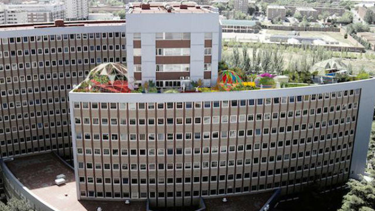 Un creativo jardín en la azotea del Hospital 12 de Octubre
