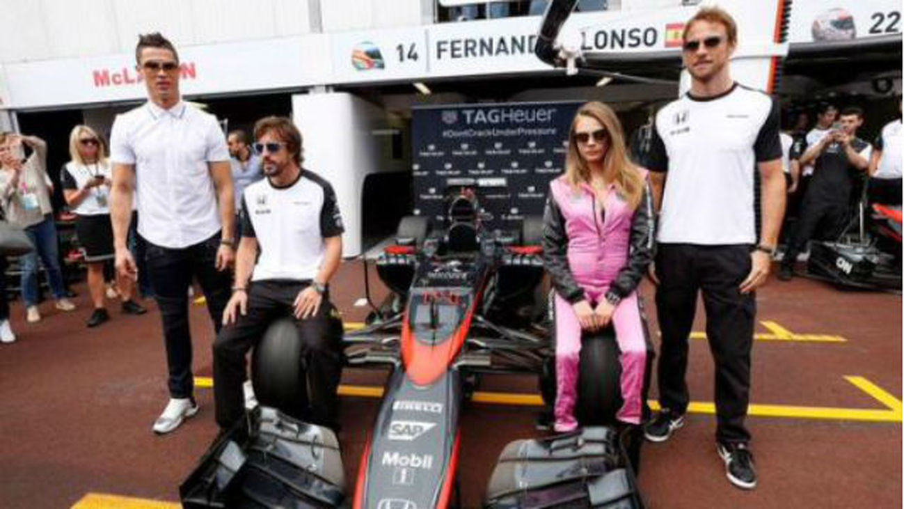 Cristiano y Fernando Alonso, juntos en Mónaco