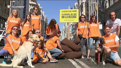 El Refugio planta una caca de diez metros en la Gran Vía de Madrid