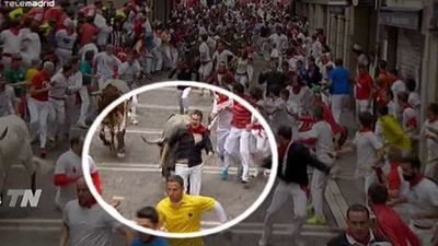 Sanfermines: Cuatro corneados en el quinto encierro