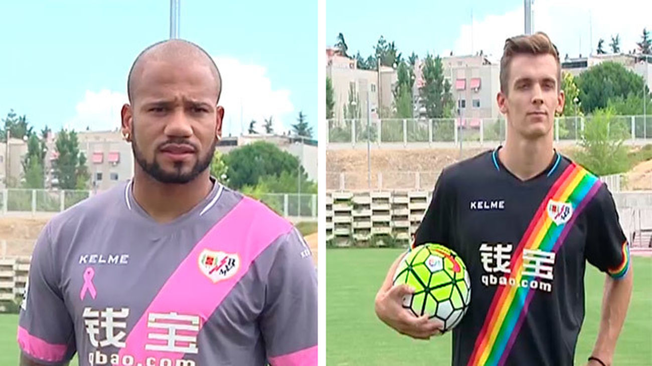 El Rayo Vallecano presenta a Bebé y Diego Llorente