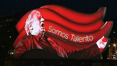 Carmena y García-Margallo, juntos en el acto inaugural del video-mapping 'España Hoy'