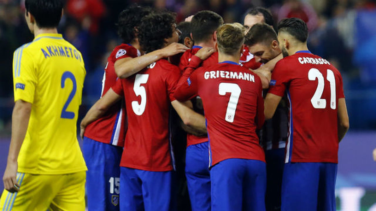 4-0. Triunfo práctico del Atlético, gol de Jackson y liderato ante el Astana