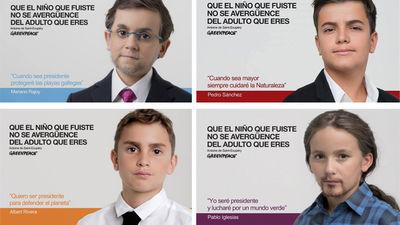 Los políticos, de nuevo niños de la mano de Greenpeace, por el medio ambiente