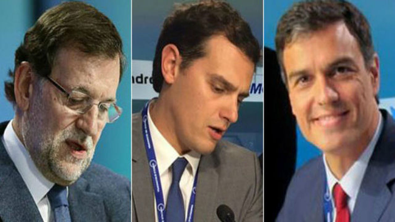 Albert Rivera, Pedro Sánchez y Mariano Rajoy