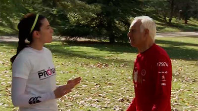 "Papá, si quieres bajar marca, hay que apretar"