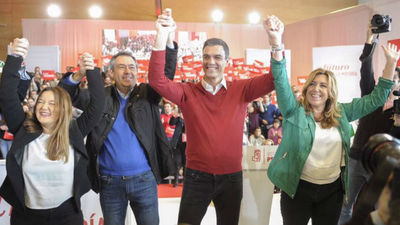 Sánchez se va de Sevilla con las "pilas cargadas" y el apoyo de Susana Díaz: "Te necesito ahí"