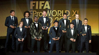 Cristiano, Modric, Ramos, Marcelo y Modric, en el Once Ideal 2015