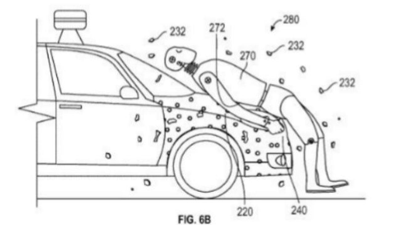 Google patenta un adhesivo para que peatones atropellados se adhieran al coche
