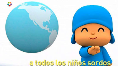 Pocoyó saluda en lengua de signos a los niños  sordos del mundo
