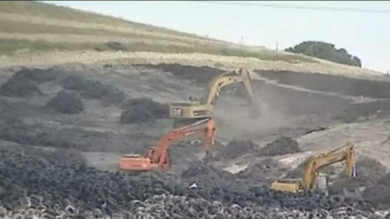 Restos del incendio de Seseña