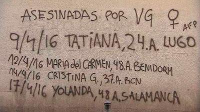 Pintadas en Lavapiés contra la violencia de género