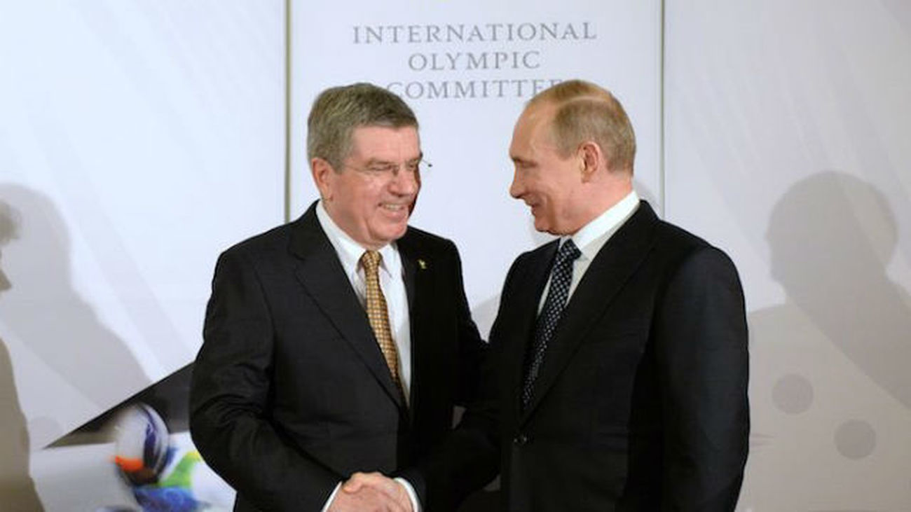 Thomas Bach y Vladimir Puttin