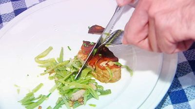 Boletus confitados con judías verdes y foie en Órdago