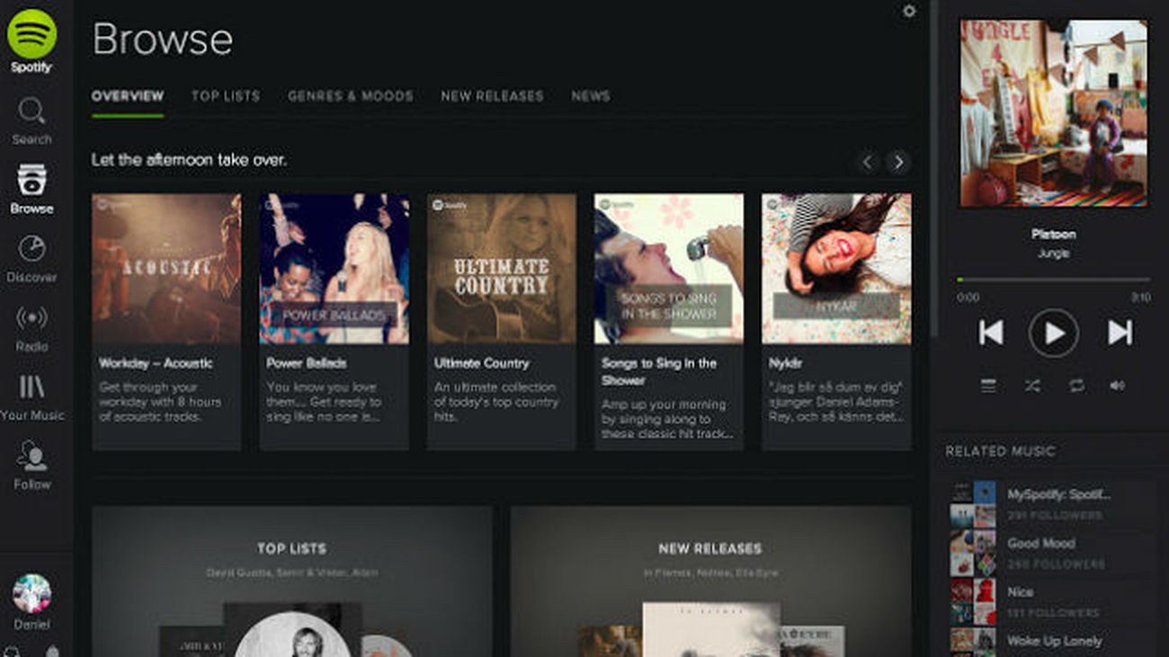 Spotify, considerado el mejor reproductor de música online, según la OCU