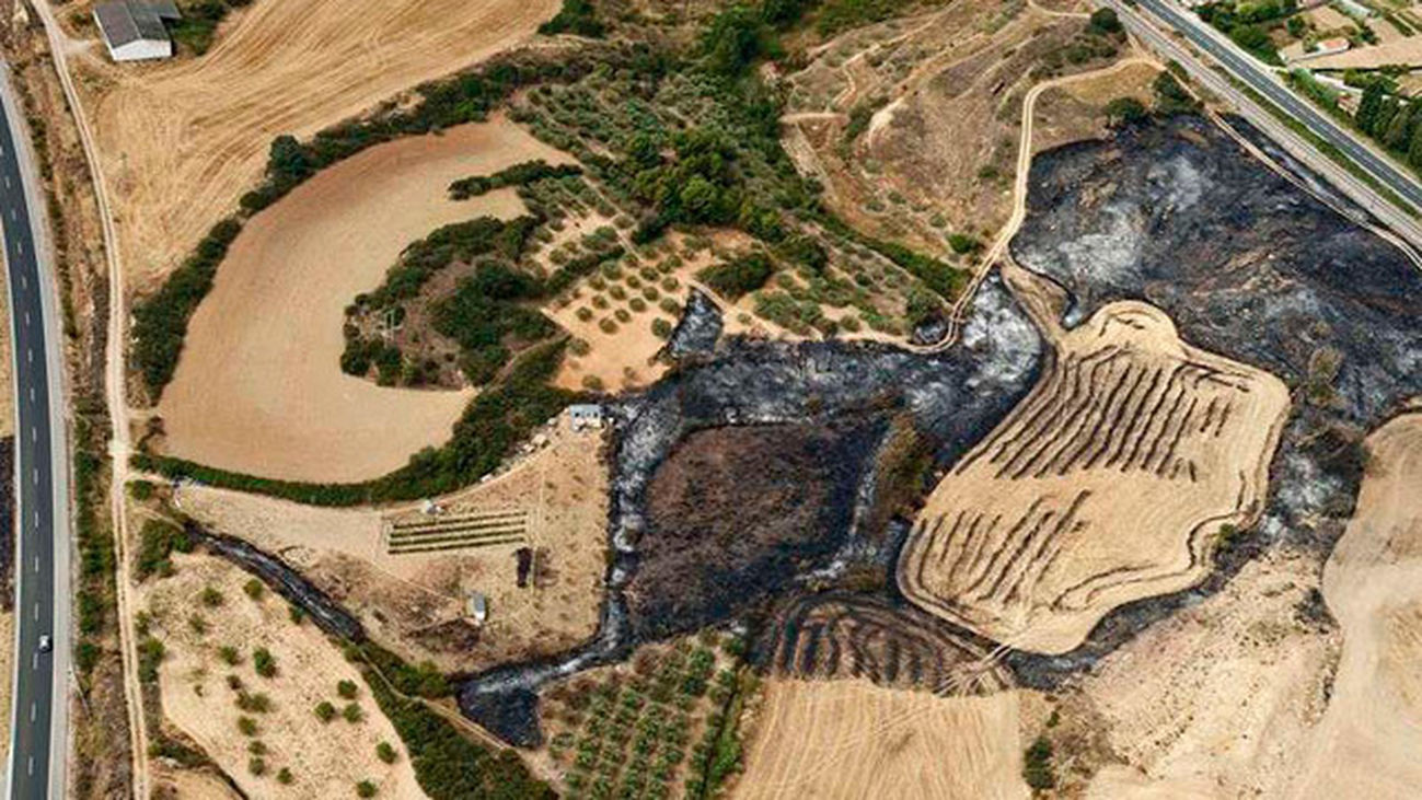 Continúa "estabilizado y sin rebrotes" el incendio de Navarra