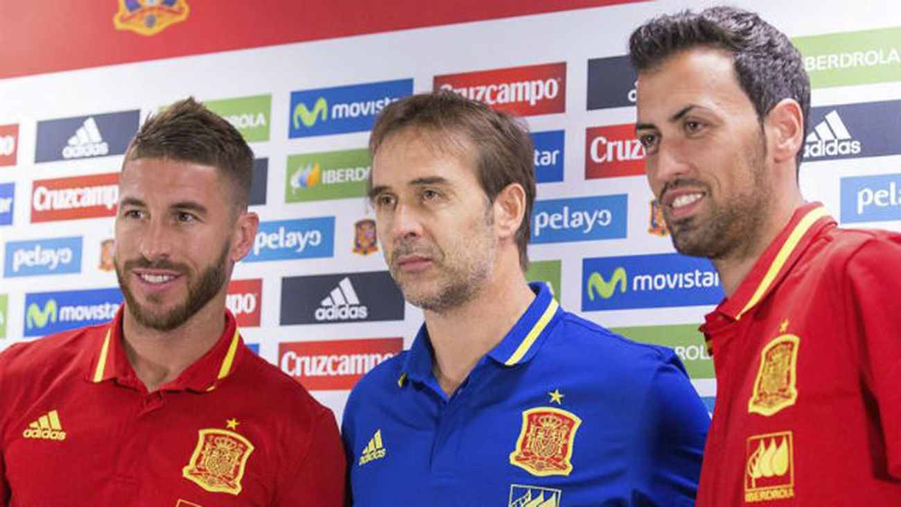Sergio Ramos, Lopetegui y Busquets