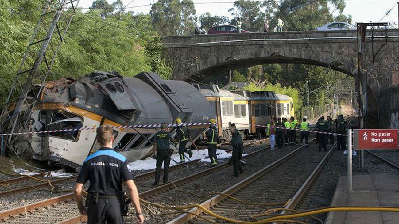 Descarrilamiento de un tren de O Porriño (Pontevedra)
