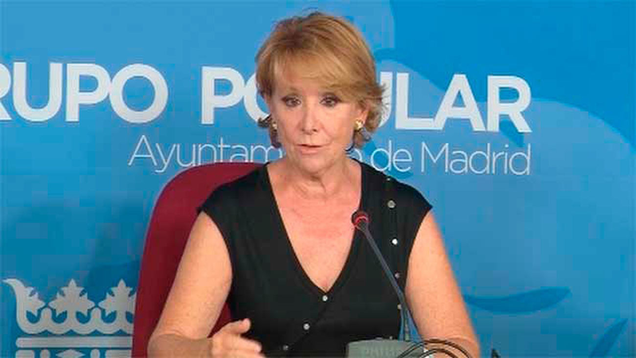 La portavoz del Grupo Popular en el Ayuntamientod e Madrid, Esperanza Aguirre