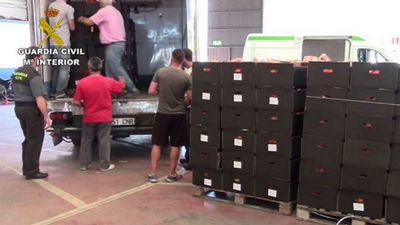 Dieciocho detenidos que transportaban hachís oculto entre naranjas hasta Reino Unido