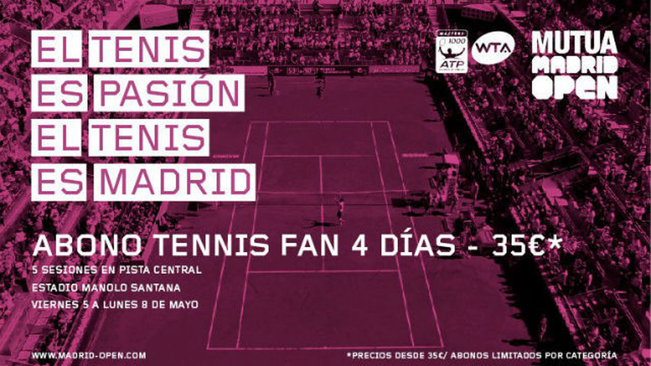 Venta de abonos de Madrid Open Tenis