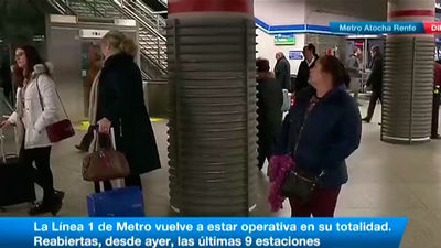 La linea 1 de Metro vuelve a la normalidad