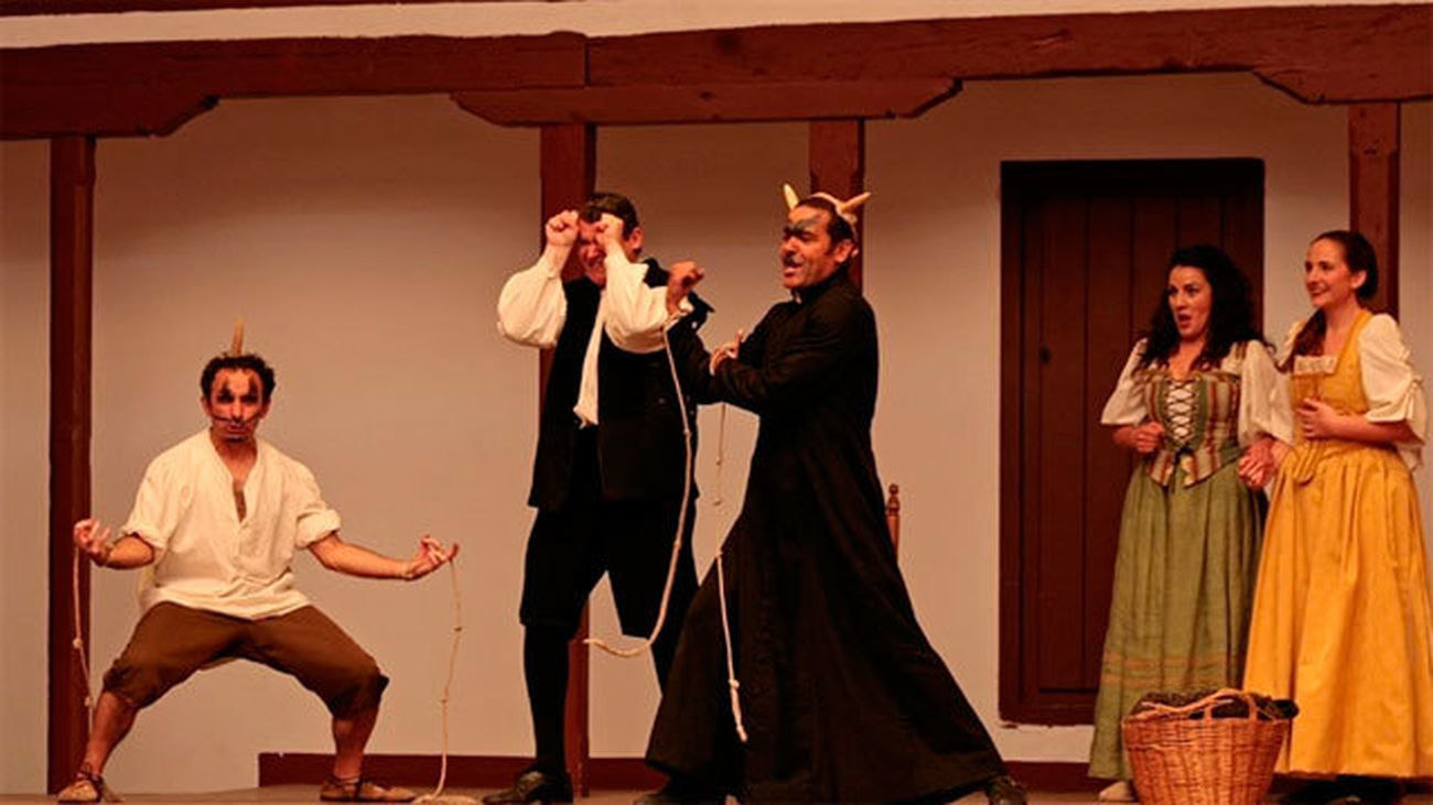 Escena de uno de los populares entremeses de Cervantes