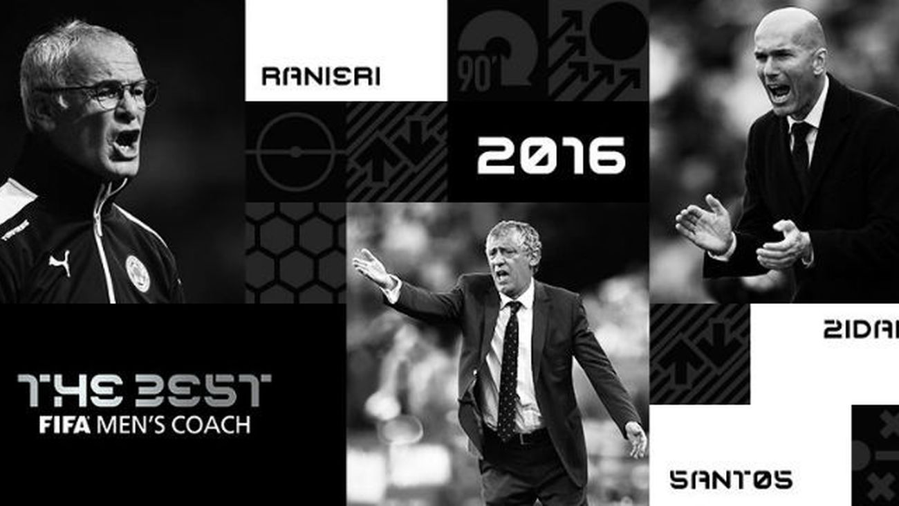 Zidane, Ranieri y Santos, candidatos a mejor entrenador del año