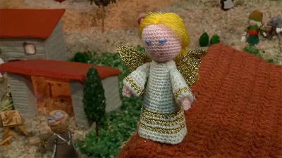 Un belén hecho completamente de ganchillo