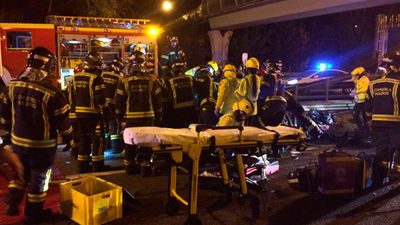 Cuatro heridos en la M-30 en un choque múltiple entre tres coches